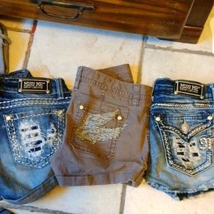 3 pairs Miss Me shorts